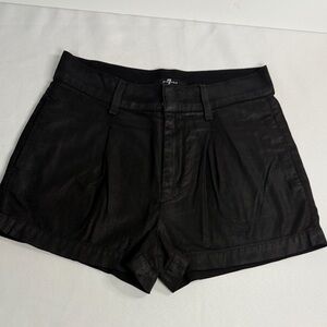 7 For All Mankind Jet Black High Waist Shorts
